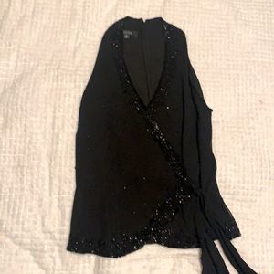 Dress barn black beaded dress top size small